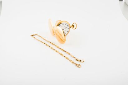 Montre de gousset savonnette en or jaune...