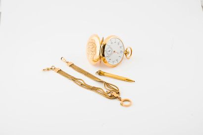 Montre de gousset en or jaune (750).

Couvercle...