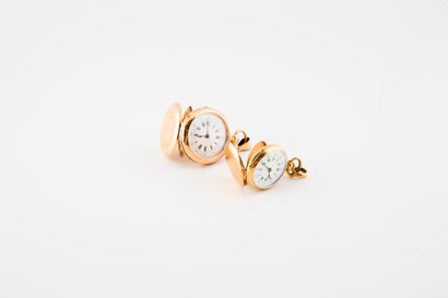 Deux montres de col en or jaune (750).

Couvercles...