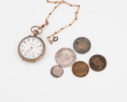 Montre de gousset en argent (min. 800). 

Couvercle...