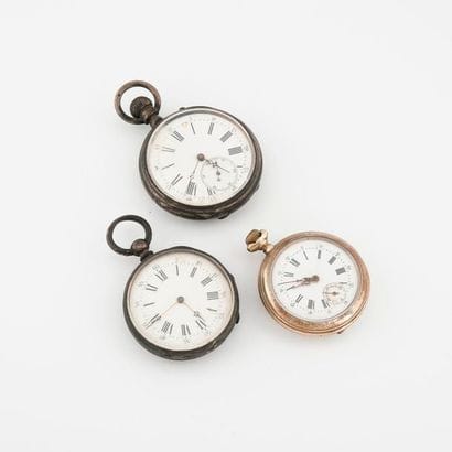Lot de deux montres de gousset en argent...