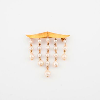 Broche en pagode en or jaune (750) amati,...