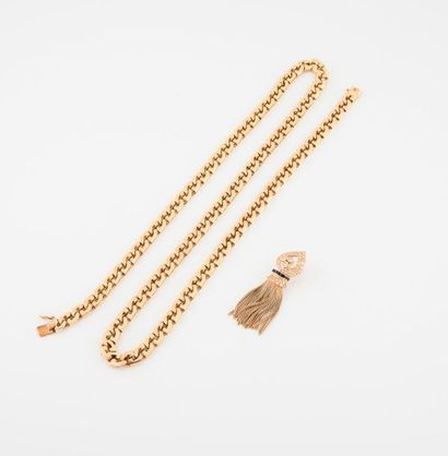 Collier en or jaune (750) à maille gourmette...