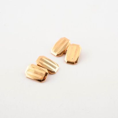 Paire de boutons de manchette en or jaune...