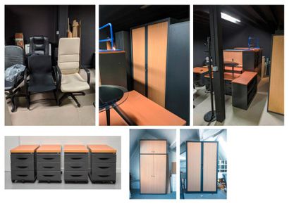 Fort lot de mobilier de bureau en bois :...