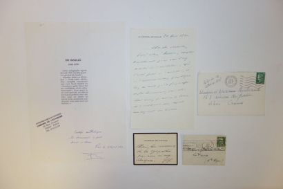 DE GAULLE, Charles


L.A.S. à son cher ministre....