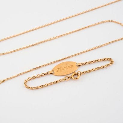Yellow gold (750) necklace chain with forced...