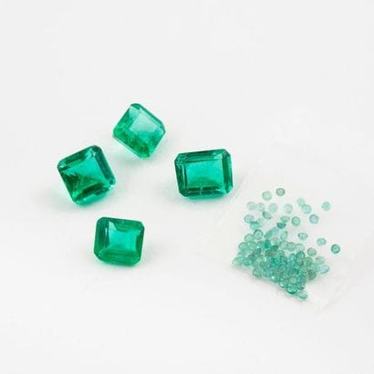 Set of green glasses of different sizes,...