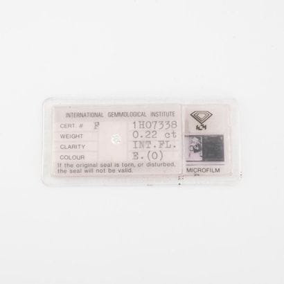 0.22 carat brilliant cut diamond, under seal....