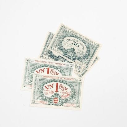 MONACO 

1920 Tickets :

- 2 x 1 Franc Series...