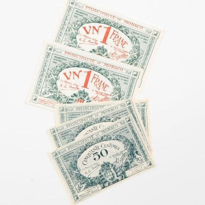 MONACO 

1920 Tickets : 

- 2 x 1 Franc Series...
