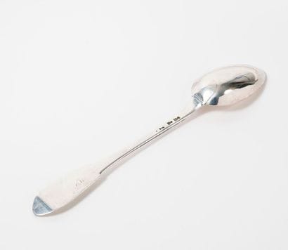 Silver stew spoon (950), plain flat model...