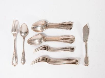 Part of a silver housewife (950), model with...