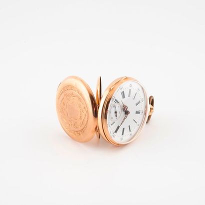 Pocket watch in yellow gold (750). 

Back...