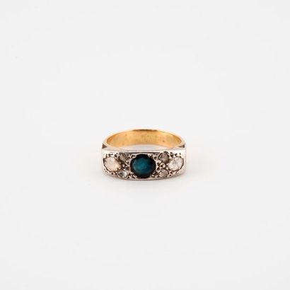 Small yellow gold (750) and silver (min....