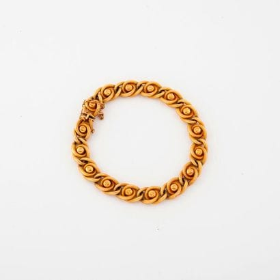 Articulated bracelet in yellow gold (750)...