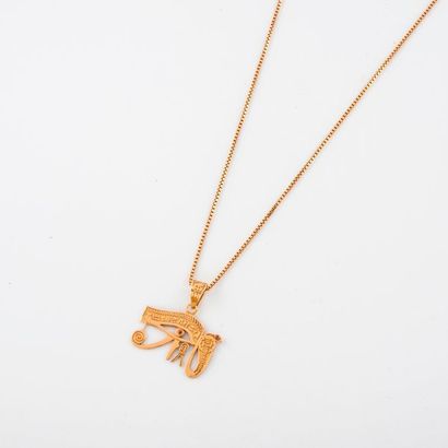 Yellow gold (750) Venetian link chain holding...