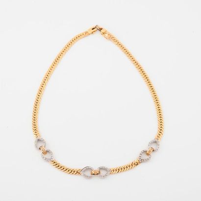 Necklace in yellow and white gold (750) with...