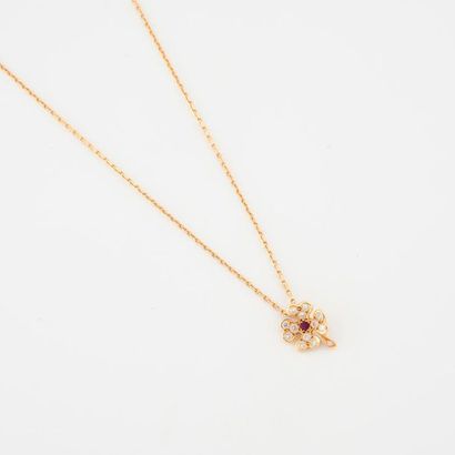 Neck chain in yellow gold (750) with a forçat...