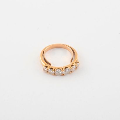 American half wedding band in yellow gold...