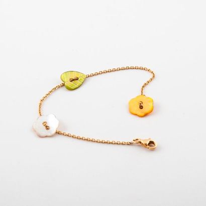 Bracelet in yellow gold (750) formed of a...