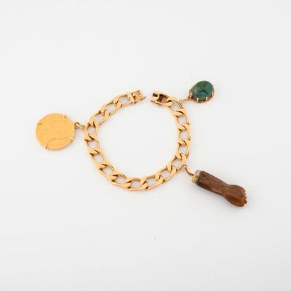 Yellow gold (750) bracelets adorned with...