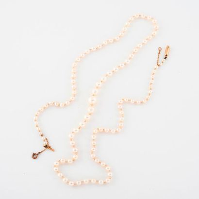 Collier de perles de culture blanches en...