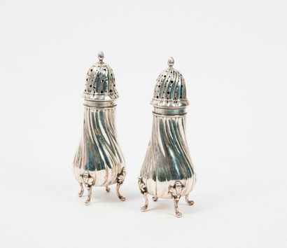 Salt and pepper shaker piriform silver (min....