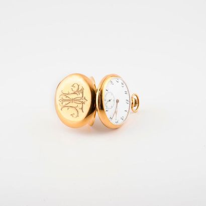 Pocket watch in yellow gold (750).

Encrypted...
