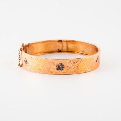 Bracelet yellow gold (750) opening and hollow...