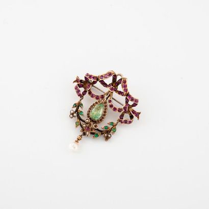 Broche noeud, pouvant former pendentif, en...