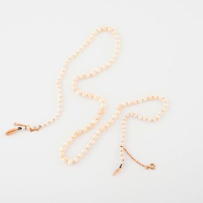 Collier de perles de culture en chute.

Fermoir...
