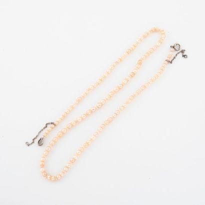 Collier de perles de culture blanches en...
