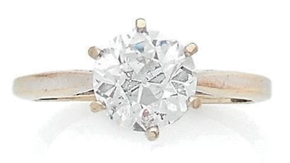 Bague solitaire en or gris (750) ornée d'un...