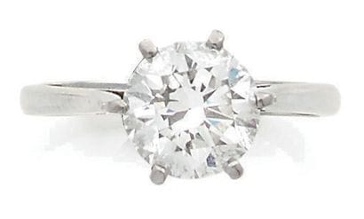 Bague solitaire en or gris (750) ornée d'un...