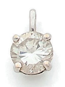 Pendentif en or gris (750) retenant un diamant...