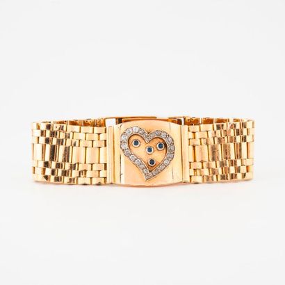 Bracelet ruban articulé en or jaune (750)...
