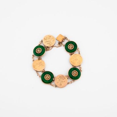 CHINE, XXème siècle

Bracelet en or jaune...