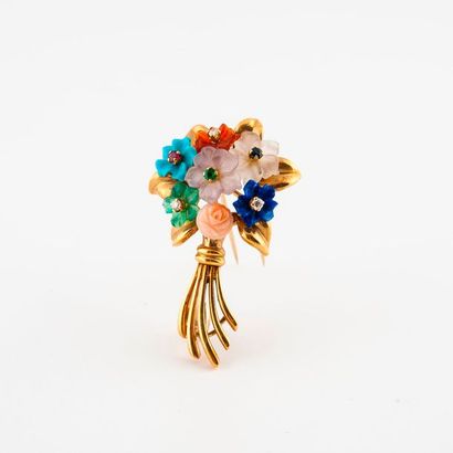 Clip de revers en forme de bouquet de fleurs...