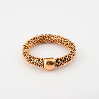 Bracelet ruban en or jaune (750) à maille...