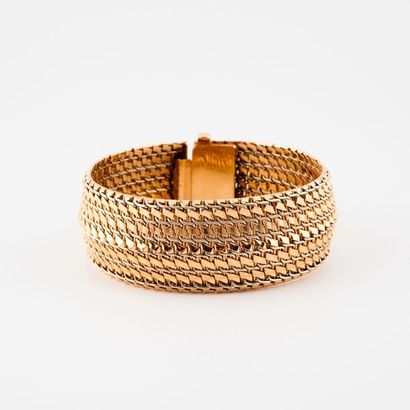 Bracelet ruban en ors jaune et blanc (750)...