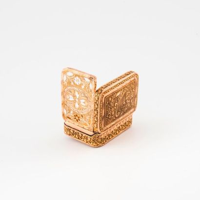 Petite boîte rectangulaire en or jaune (750),...