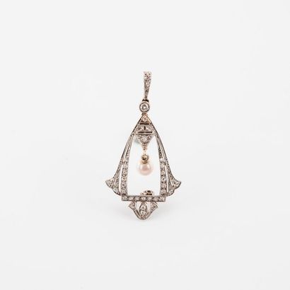 Pendant, forming a brooch, in platinum (850)...
