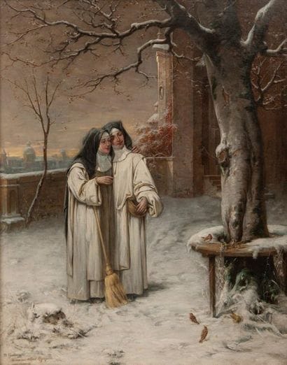 Adolf HUMBORG (1847-1921)

Religieuses nourrissant...