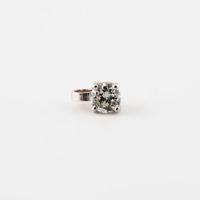 Pendant in white gold (750) set with a brilliant-cut...