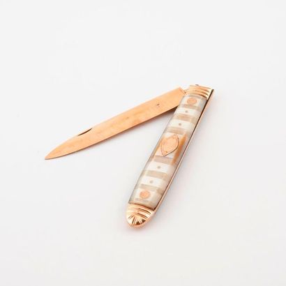 
Knife with gold blade and ferrules (low...