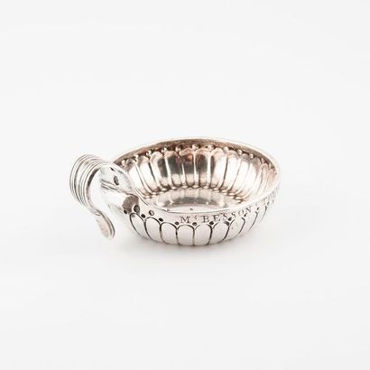 
Silver tastevin (950) with gadrooned decoration...