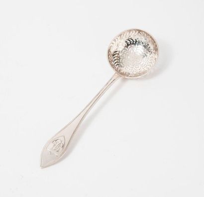 
Silver sprinkling spoon (950), numbered.

Worn...