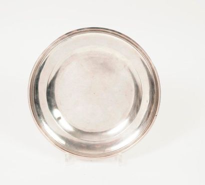 Circular silver platter (950), model contour...