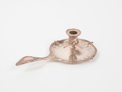 
Silver (950) candlestick with rocaille motif.

Silver...